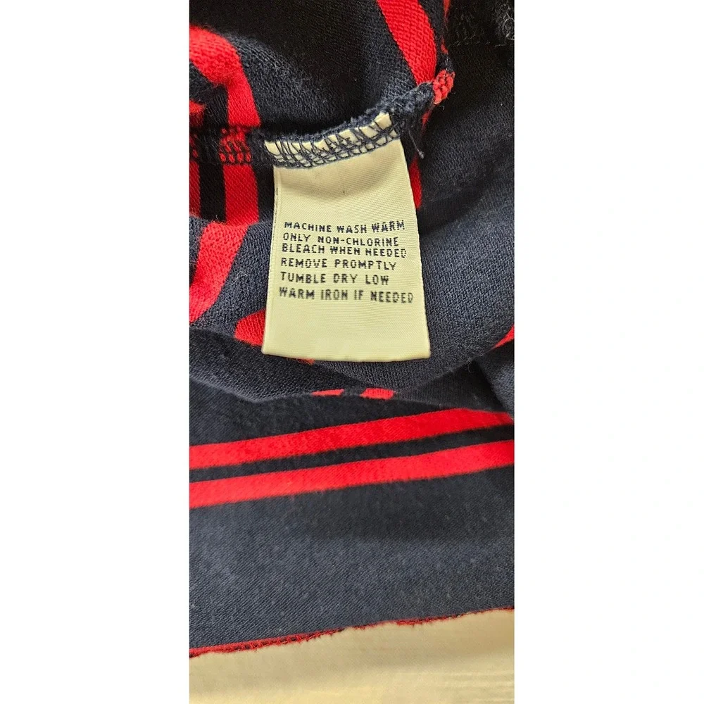 Polo Ralph Lauren Mens XL Navy Blue Red Striped Short Sleeve Cotton Polo Shirt‎